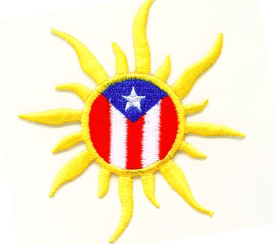 Bordado de Sol con Bandera de Puerto Rico
